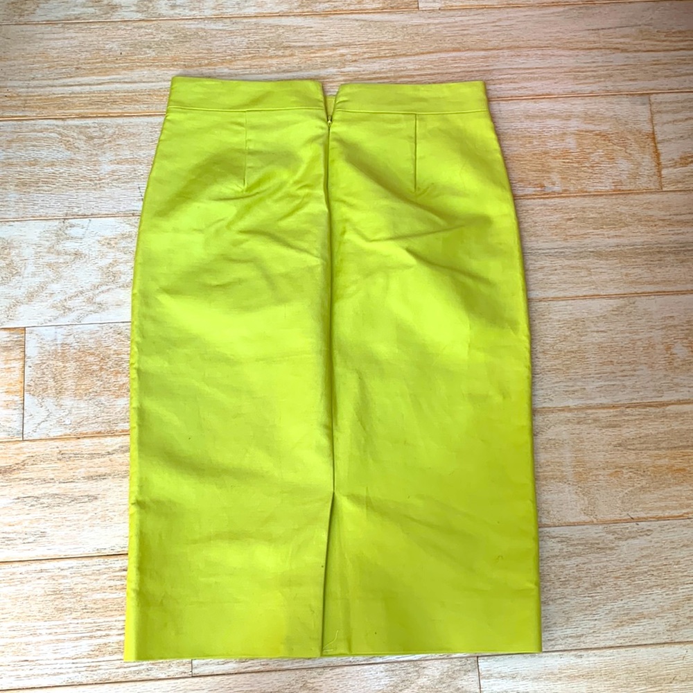 J Crew💛💚Neon Yellow Chartreuse Green Vintage Original Classic No2 Pencil Skirt